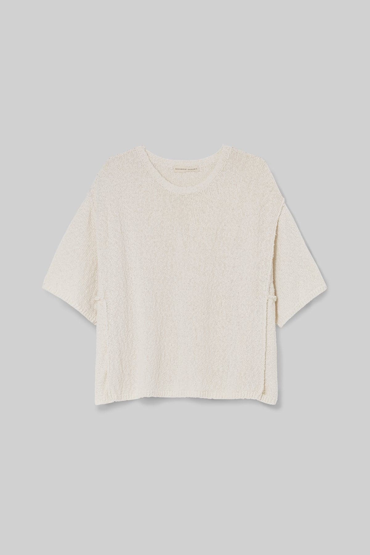Alessia Cotton Linen Knit Top in Off White