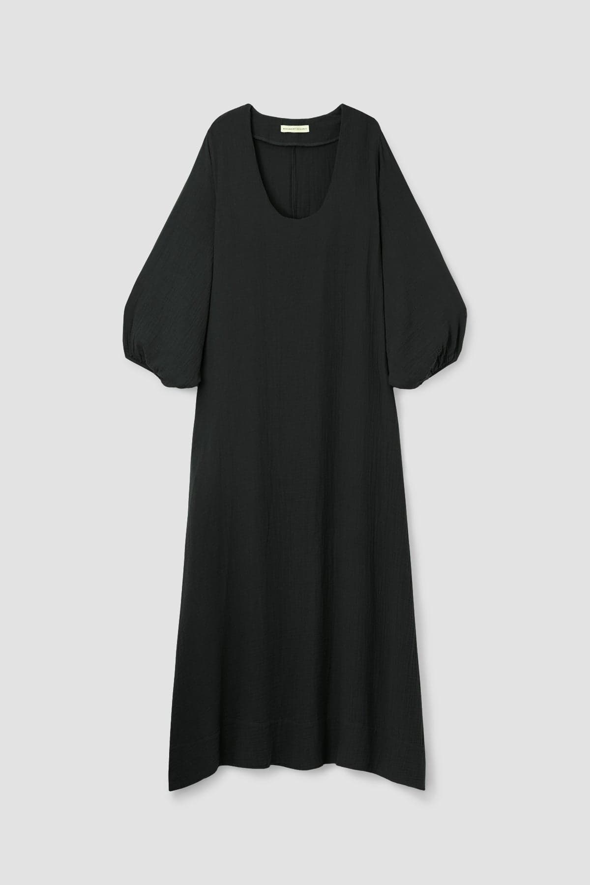 Henrietta Organic Cotton Cheesecloth Dress in Black