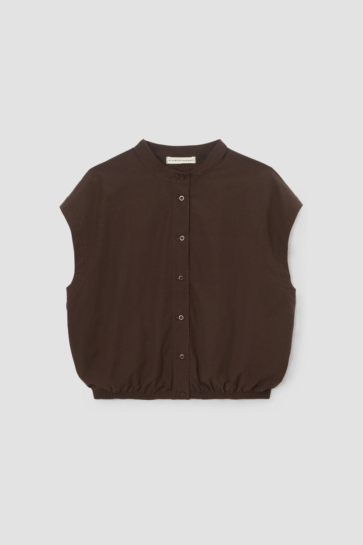 Nancy Organic Cotton Jersey and Poplin Shirt in Cacao