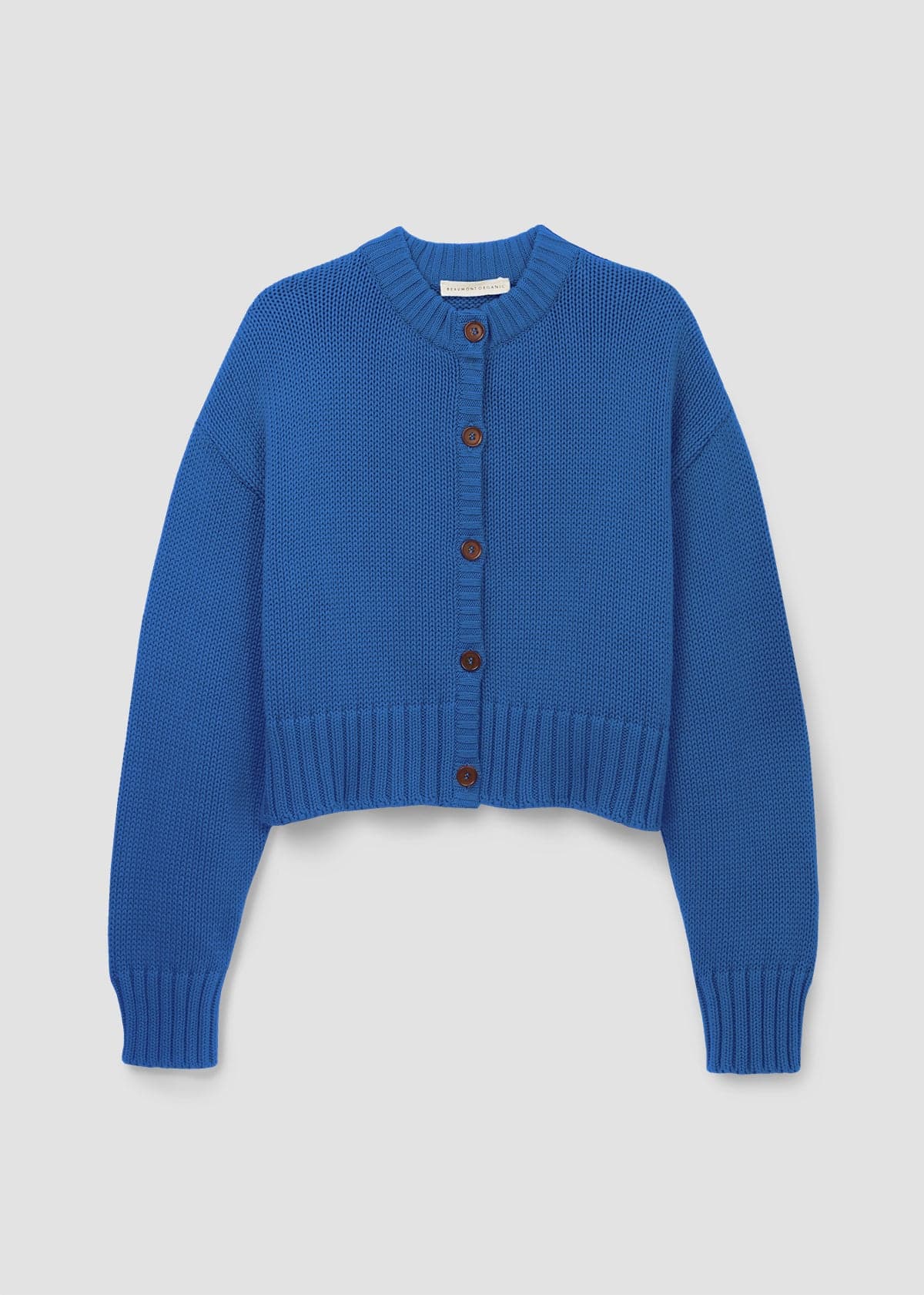 Sugi Organic Cotton Knitted Cardigan in Ink Blue