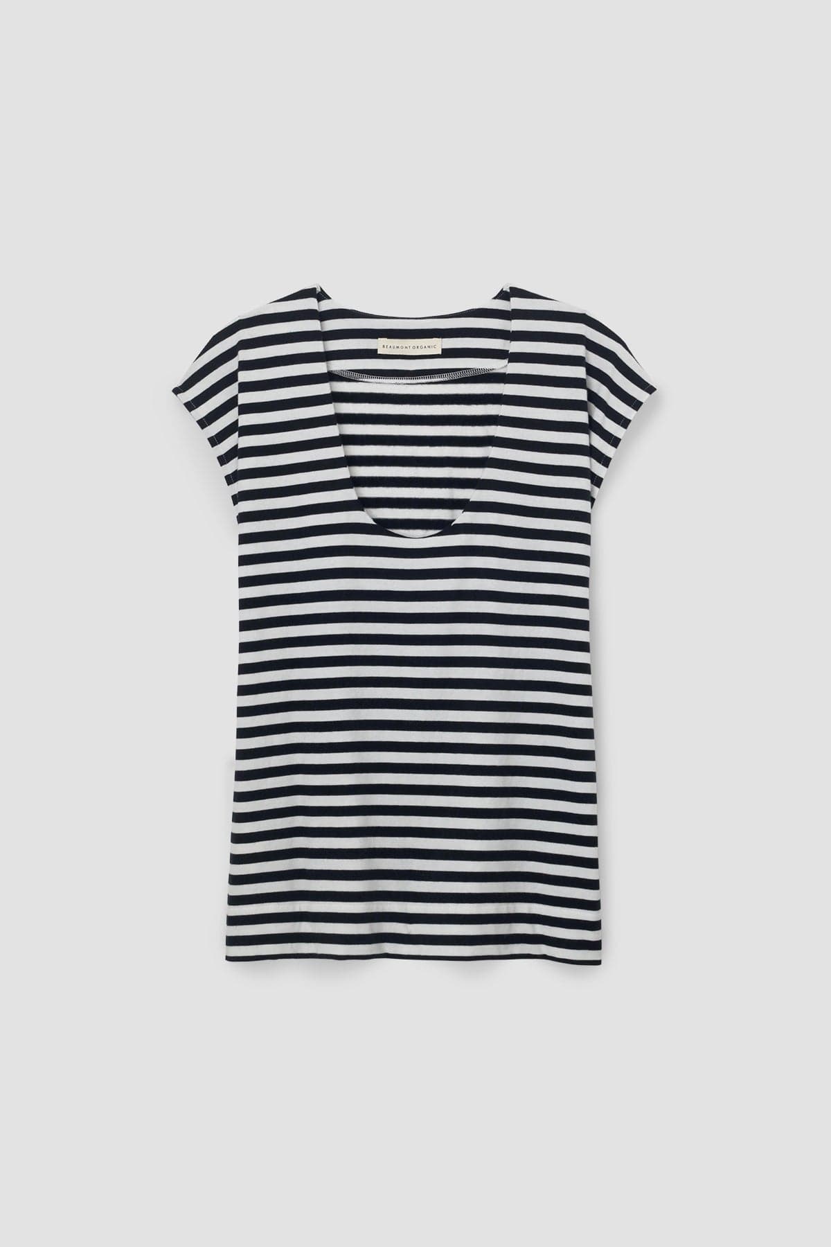 Tamsin-Sue Organic Cotton Jersey Stripe Top in Black & White Stripe