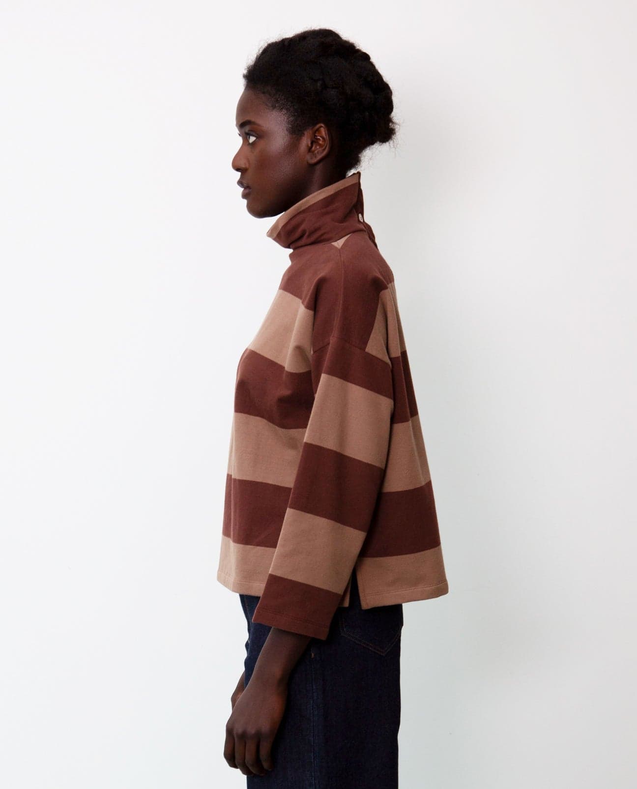 Ula-Sue Organic Cotton Top In Chocolate & Mocha