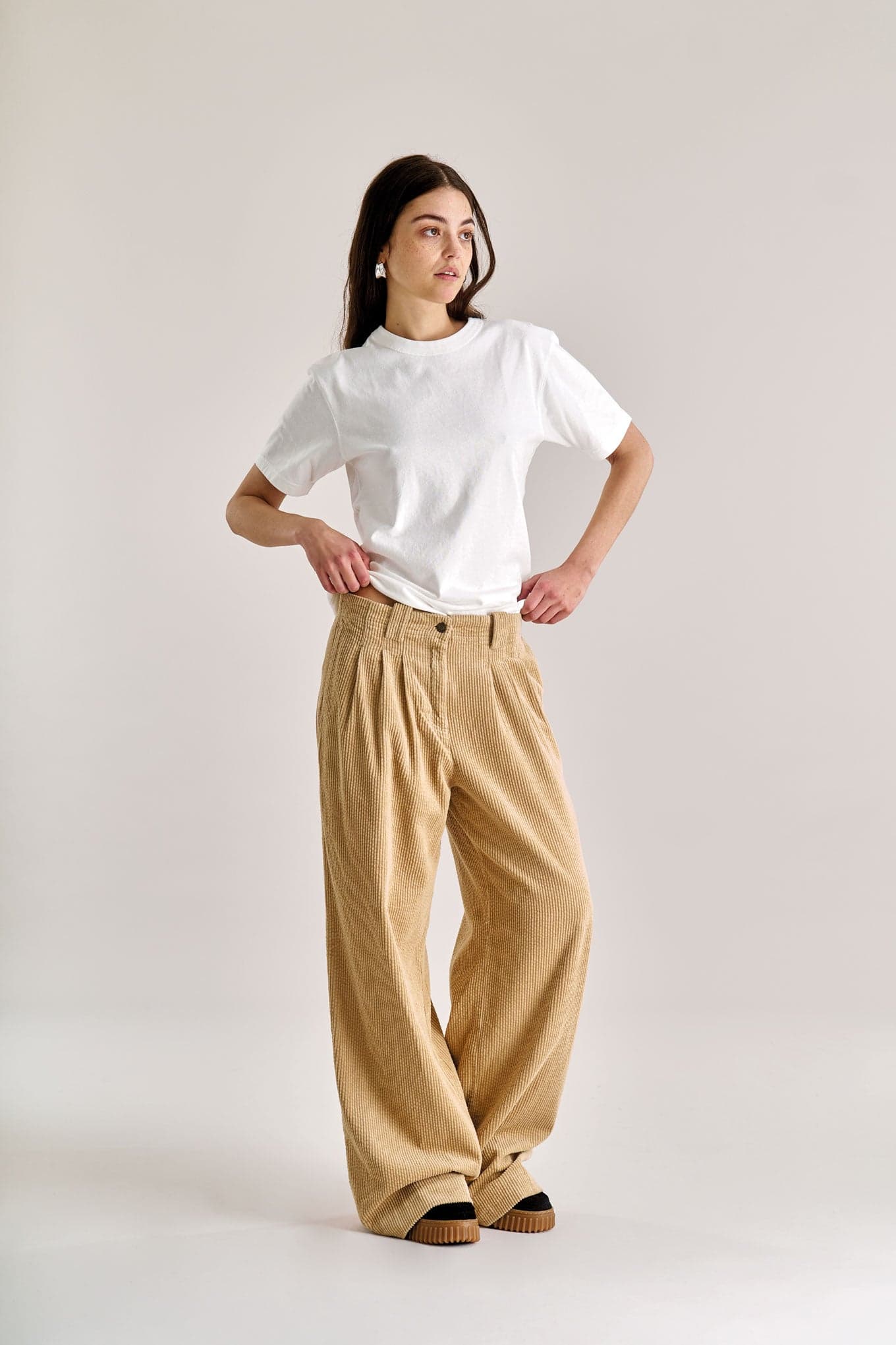 LOLA LILLY Organic Cotton Cord Trouser - Croissant