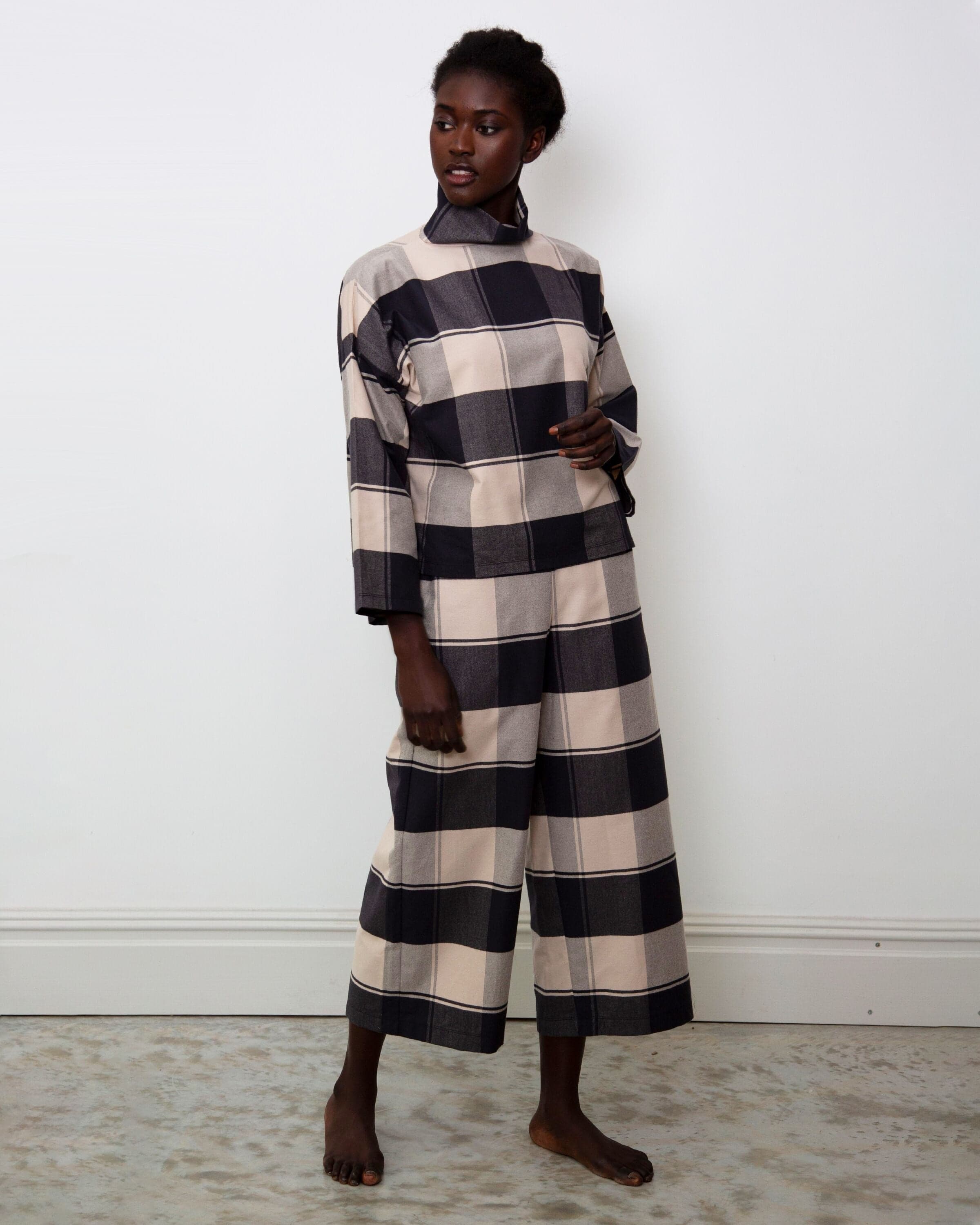 Winona-Cay Organic Cotton Trousers In Bold Check